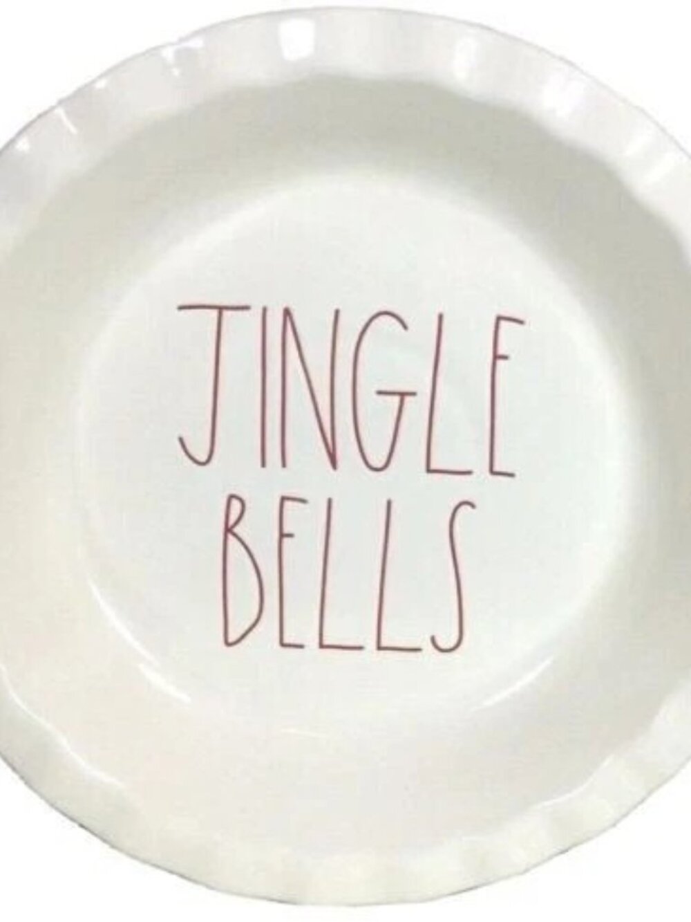 Rae Dunn JINGLE BELLS Pie Dish for Christmas